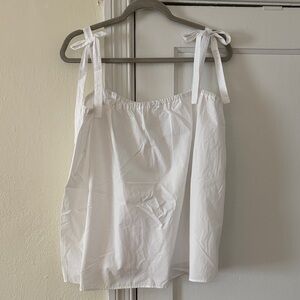 H&M NWT POPLIN TIE SHOULDER TANK, L